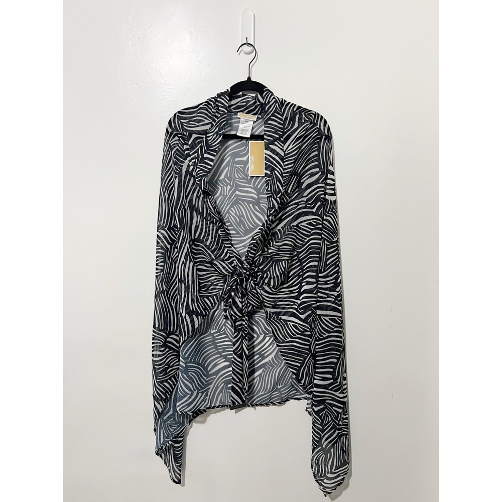 Michael Kors‎ Lightweight Zebra Print Swimsuit Cover Up Kimono Size M/L